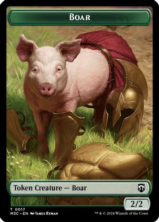 Boar (Ripple Foil) // Forest Dryad Double-Sided Token (M3C-17 // 19) - Commander: Modern Horizons 3 Foil