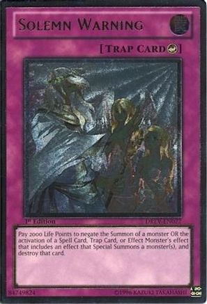 Solemn Warning [DREV-EN077] Ultimate Rare