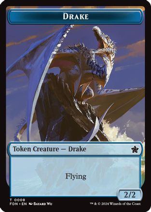 Drake // Goblin Doubled-Sided Token (-8 // 18) - Foundations Foil