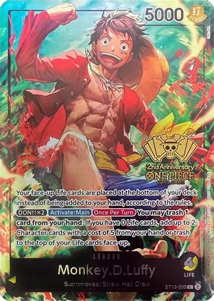 Monkey.D.Luffy (2nd Anniversary Tournament) (ST13-003) - One Piece Promotion Cards