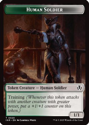 Human Soldier (0020) // Emblem - Tamiyo, Field Researcher Double-Sided Token (-20 // 26) - Innistrad Remastered Foil