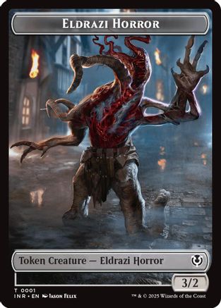 Eldrazi Horror // Human Soldier (0003) Double-Sided Token (-1 // 3) - Innistrad Remastered