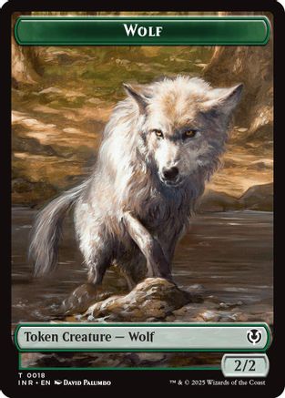 Wolf (0018) // Emblem - Arlinn, Embraces by the Moon Double-Sided Token (INR-18 // 23) - Innistrad Remastered Foil