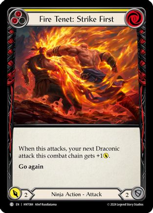 Fire Tenet: Strike First (Yellow) (HNT084) - The Hunted Rainbow Foil