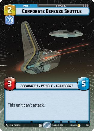 Corporate Defense Shuttle (Hyperspace) (321) - Jump to Lightspeed