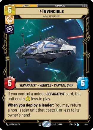 Invincible - Naval Adversary (Foil) (689) - Jump to Lightspeed