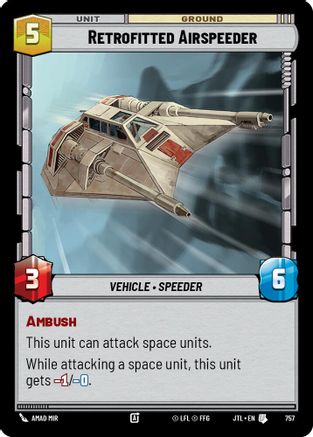 Retrofitted Airspeeder (Foil) (757) - Jump to Lightspeed Foil
