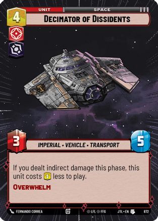 Decimator of Dissidents (Hyperspace Foil) (872) - Jump to Lightspeed Foil