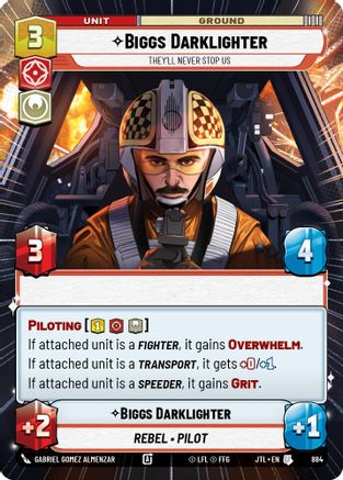 Biggs Darklighter - They'll Never Stop Us (Hyperspace Foil) (884) - Jump to Lightspeed Foil