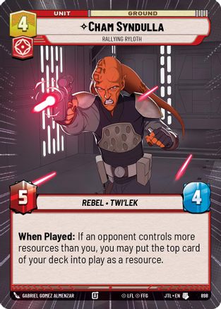 Cham Syndulla - Rallying Ryloth (Hyperspace Foil) (898) - Jump to Lightspeed Foil