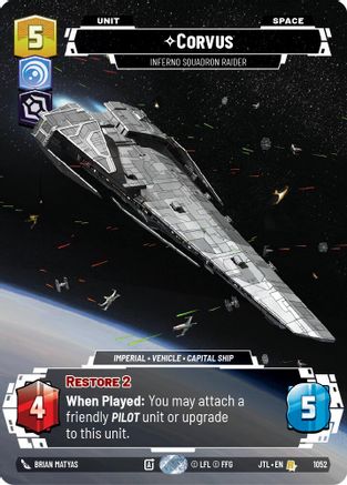 Corvus - Inferno Squadron Raider (Prestige Foil) (1052) - Jump to Lightspeed Foil