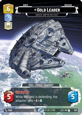 Gold Leader - Fastest Ship in the Fleet (Prestige Foil) (1057) - Jump to Lightspeed Foil