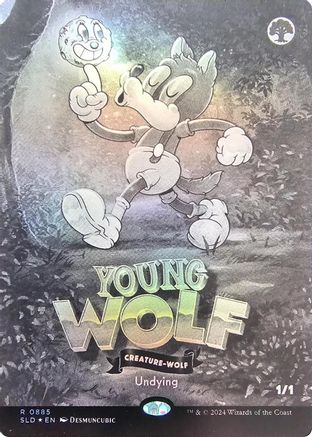Young Wolf (Black & White Foil) (SLD-885) - Secret Lair Drop Series Foil