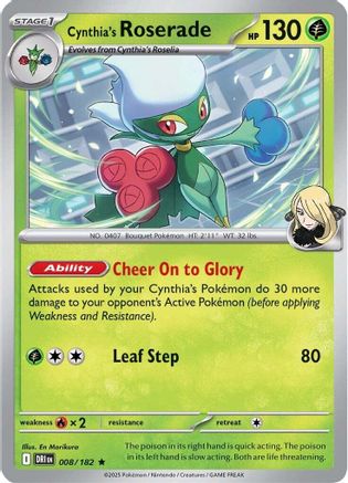 Cynthia's Roserade 8 - SV10 Destined Rivals Reverse Holofoil
