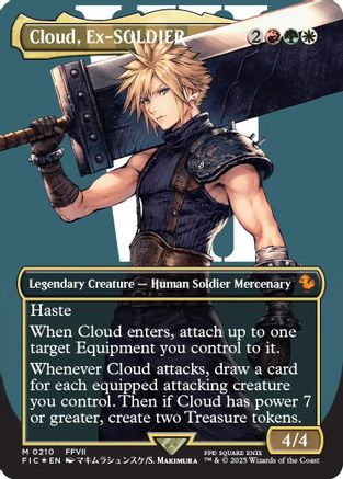 Cloud, Ex-SOLDIER (Borderless) (Surge Foil) (FIC-210) - Commander: FINAL FANTASY