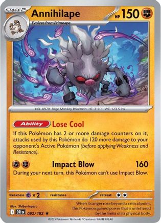 Annihilape 92 - SV10 Destined Rivals Holofoil