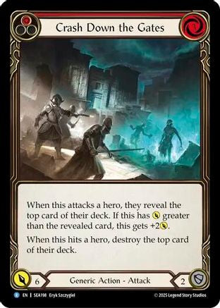 Crash Down the Gates (Red) (SEA198) - High Seas Rainbow Foil