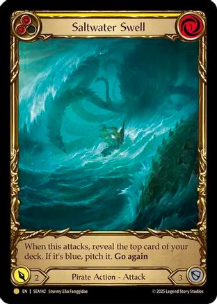 Saltwater Swell (Yellow) (Treasure) (SEA143) - High Seas Cold Foil