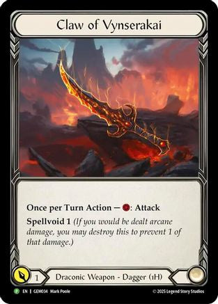 Claw of Vynserakai (GEM034) - GEM Pack 2 Cold Foil