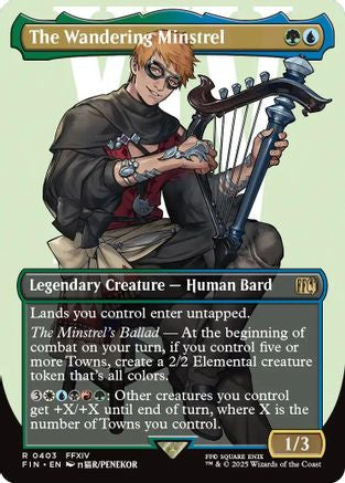 The Wandering Minstrel (Borderless) (FIN-403) - FINAL FANTASY Foil