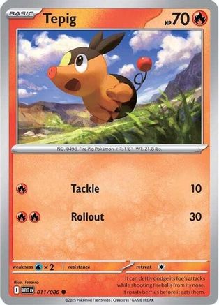 Tepig - 011/086 11 - SV White Flare