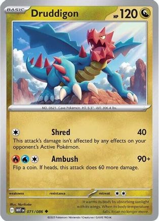 Druddigon - 069/086 69 - SV White Flare Reverse Holofoil