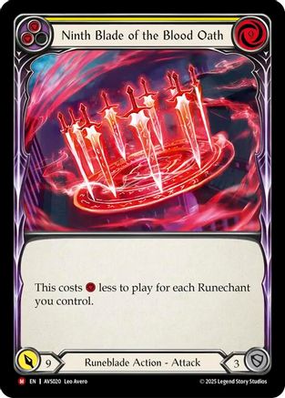 Ninth Blade of the Blood Oath (Yellow) (AVS020) - Armory Deck: Legends Viserai