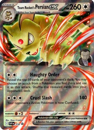 Team Rocket's Persian ex - 218 218 - SV Scarlet & Violet Promo Cards Holofoil