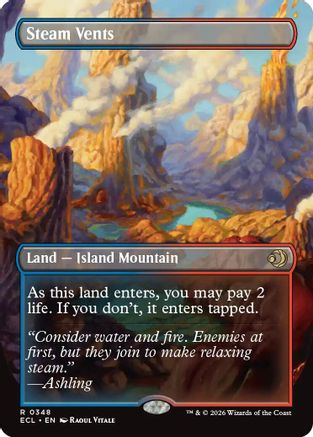 Steam Vents (Borderless) (ECL-348) - Lorwyn Eclipsed Foil