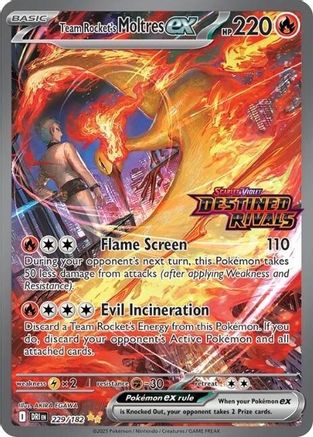 Team Rocket's Moltres ex - 229/182 (Destined Rivals Stamp) 229 - Miscellaneous Cards & Products Holofoil