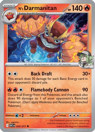 N's Darmanitan 33 - ME Ascended Heroes Reverse Holofoil