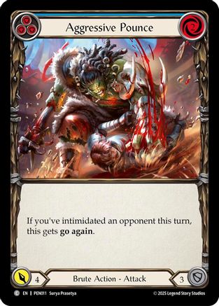 Aggressive Pounce (Blue) (PEN011) - Compendium of Rathe Rainbow Foil