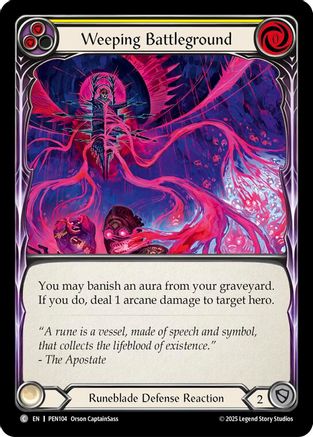 Weeping Battleground (Yellow) (PEN104) - Compendium of Rathe Rainbow Foil