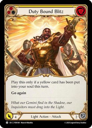 Duty Bound Blitz (Yellow) (PEN184) - Compendium of Rathe Rainbow Foil