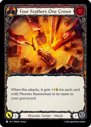 Four Feathers One Crown (Red) (PEN256) - Compendium of Rathe Rainbow Foil