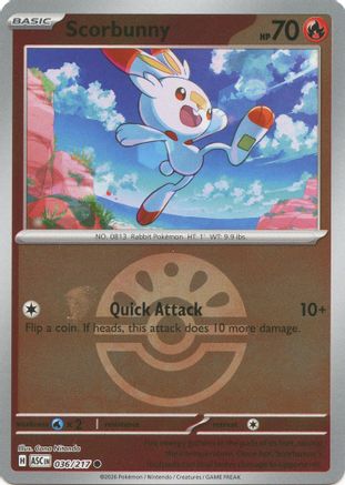 Scorbunny - 036/217 (Friend Ball) 36 - ME Ascended Heroes Reverse Holofoil