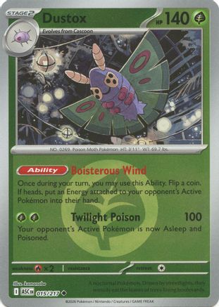 Dustox - 015/217 (Energy Symbol Pattern) 15 - ME Ascended Heroes Reverse Holofoil