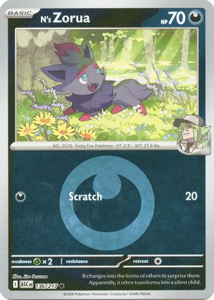 N's Zorua (Energy Symbol Pattern) 136 - ME Ascended Heroes Reverse Holofoil