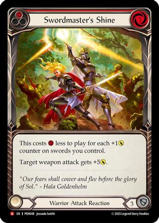 Swordmasters Shine (Red) (PEN048) - Compendium of Rathe Rainbow Foil