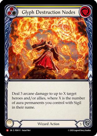 Glyph Destruction Nodes (Yellow) (PEN111) - Compendium of Rathe Rainbow Foil