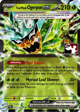 Teal Mask Ogerpon ex - 025/167 (Prize Pack Series 7) 25 - Prize Pack Series Cards Holofoil