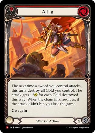 All In (Red) (MPW027) - Mastery Pack Warrior Rainbow Foil