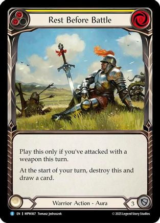 Rest Before Battle (Yellow) (MPW067) - Mastery Pack Warrior Rainbow Foil