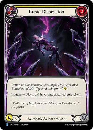 Runic Disposition (Yellow) (IAR147) - Usurp the Shadow Throne Rainbow Foil