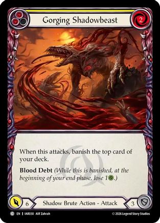 Gorging Shadowbeast (Yellow) (IAR030) - Usurp the Shadow Throne Rainbow Foil