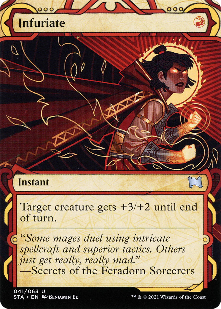 Infuriate (STA-041) - Strixhaven Mystical Archive: (Showcase) (Borderless) Etched Foil