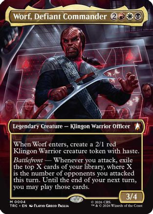 Worf, Defiant Commander (Borderless) (TRC-004) - Commander: Star Trek Foil