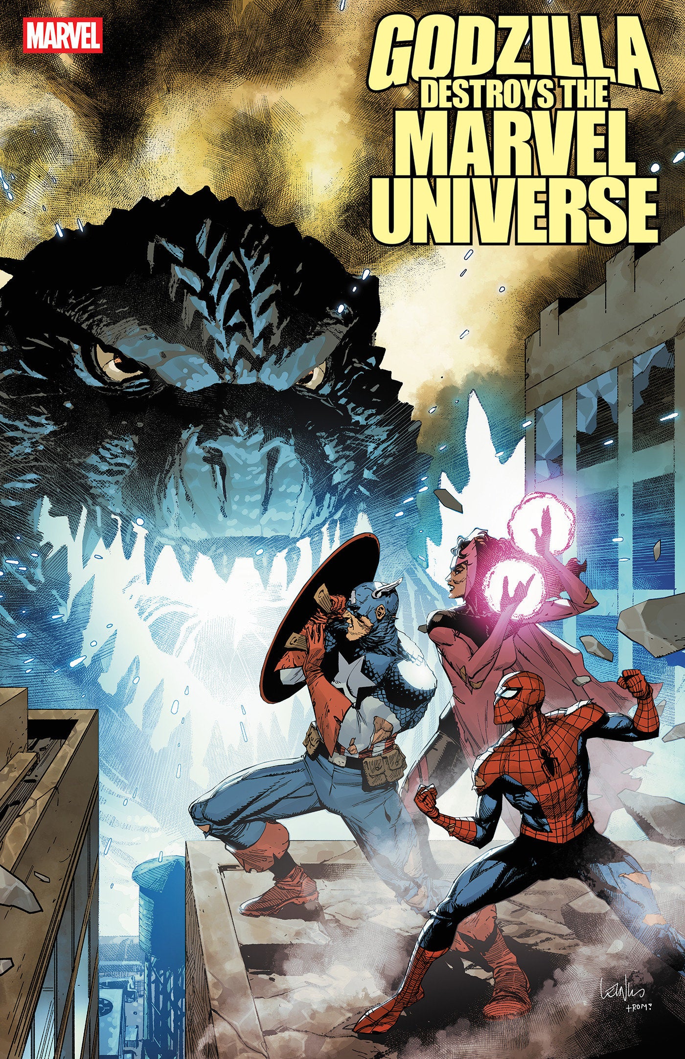 Godzilla Destroys The Marvel Universe #1 Leinil Yu 2nd Print Variant