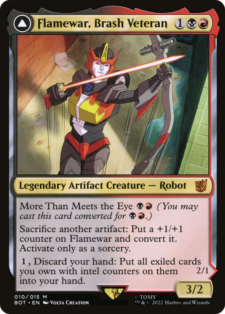 Flamewar, Brash Veteran // Flamewar, Streetwise Operative [Universes Beyond: Transformers]