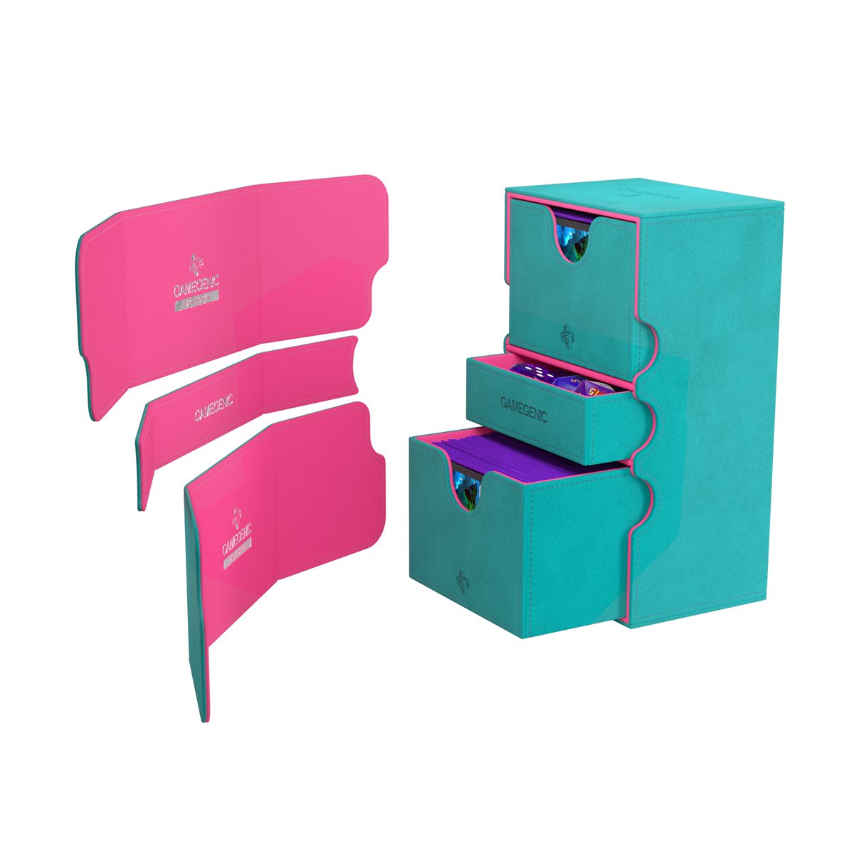 GameGenic - Deck Box: Stronghold XL Teal / Pink (200ct)